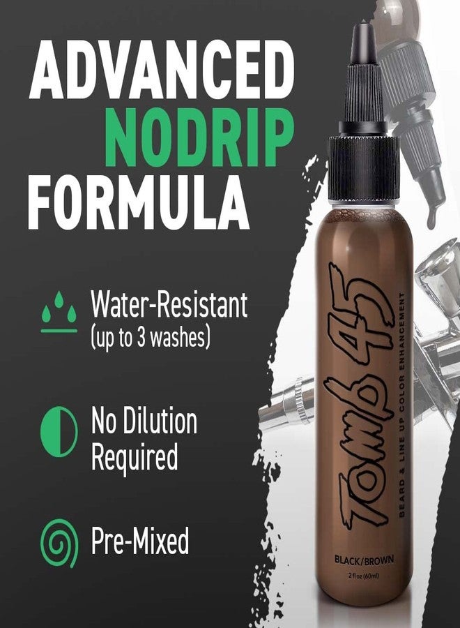 Tomb 45 Tomb45 Beard & Lineup Enhancement (Brown/Black) - Water-proof, Shampoo safe, Safe on Skin - Image 3